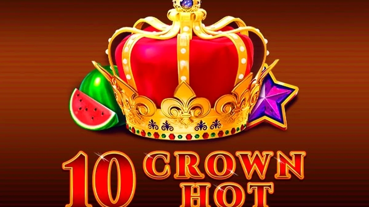 Ang makulay at klasikong grid ng 10 Crown Hot slot na may mga simbolo ng prutas at korona.